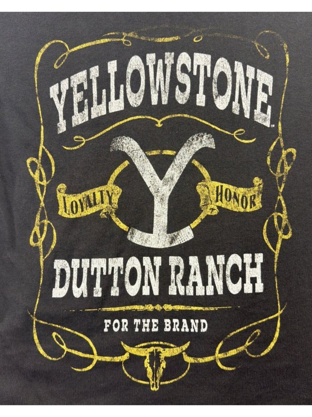 Womens Small Black Yellowstone Dutton Ranch Cotton T-Shirt